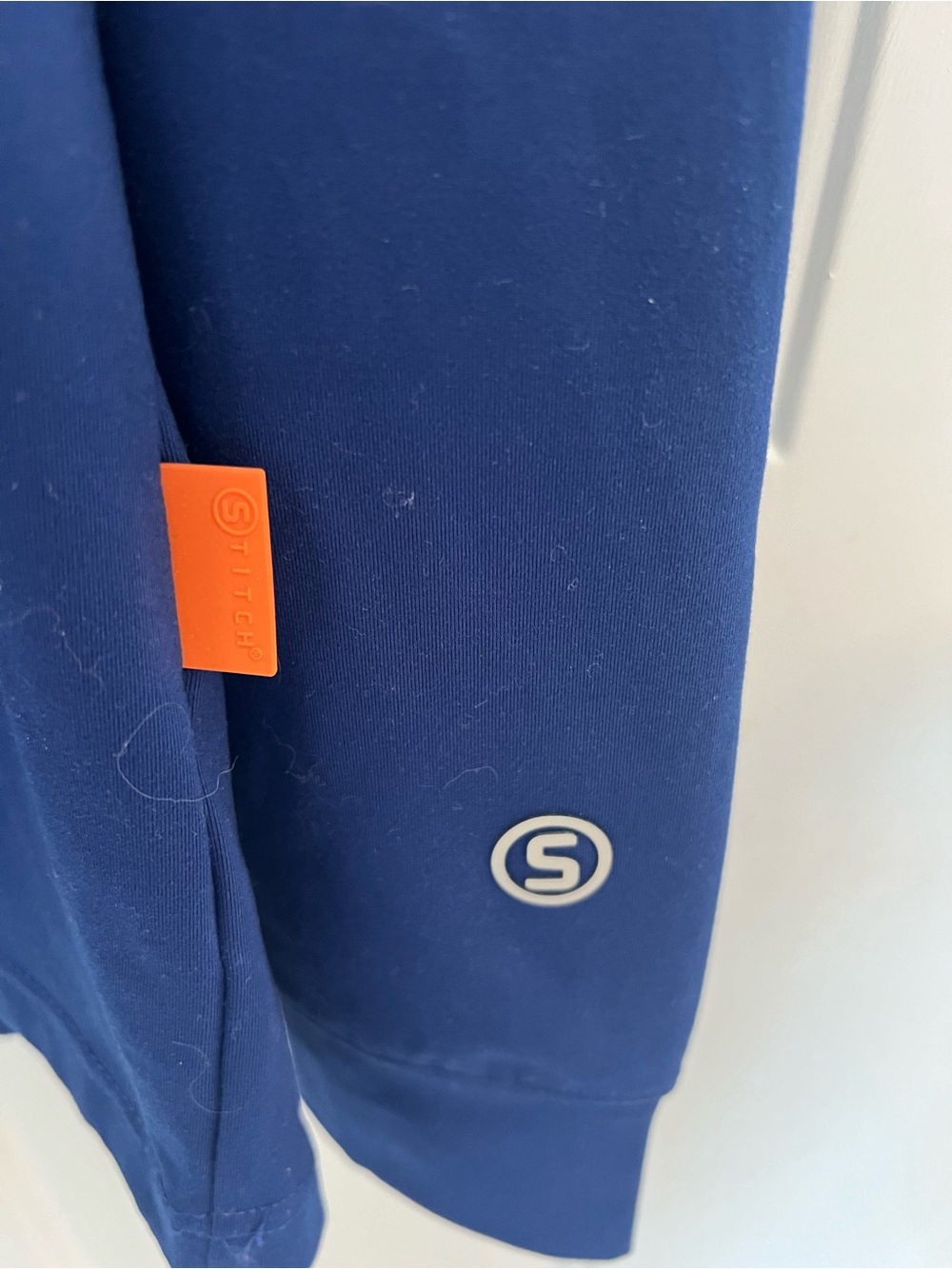 Stitch Navy Quarter-Zip Pullover with Orange Stripe Logo NWT - Picture 4 of 6